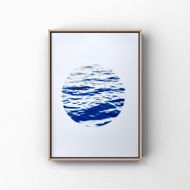 Affiche cyanotype photo de la mer - Volupté, Saint-Malo