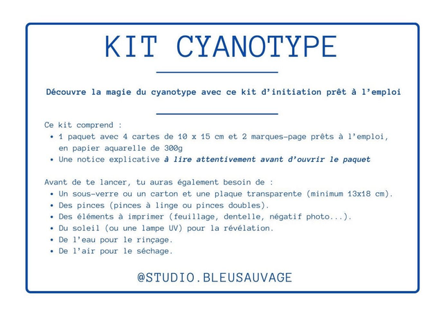 Kit cyanotype prêt-à-l'emploi