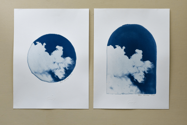 Affiche cyanotype photo du ciel - Lévitation