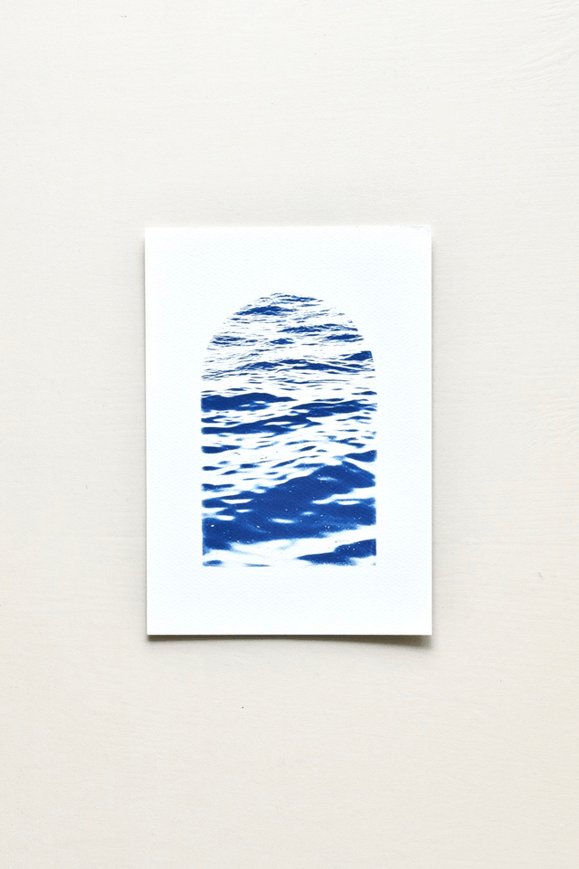 Affiche cyanotype photo de la mer - Volupté, Saint-Malo