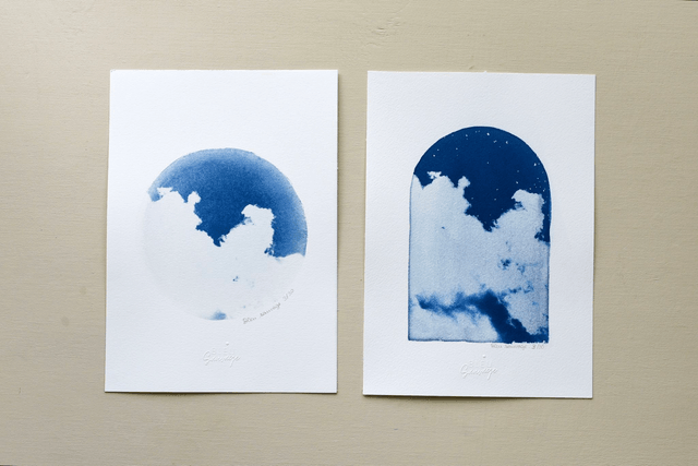 Affiche cyanotype photo du ciel - Lévitation