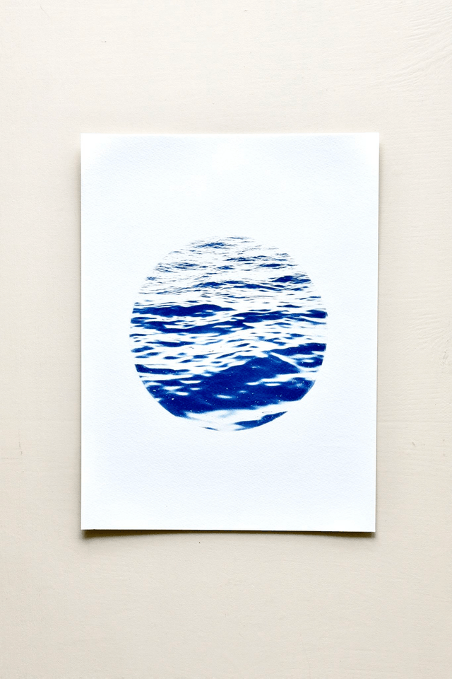 Affiche cyanotype photo de la mer - Volupté, Saint-Malo