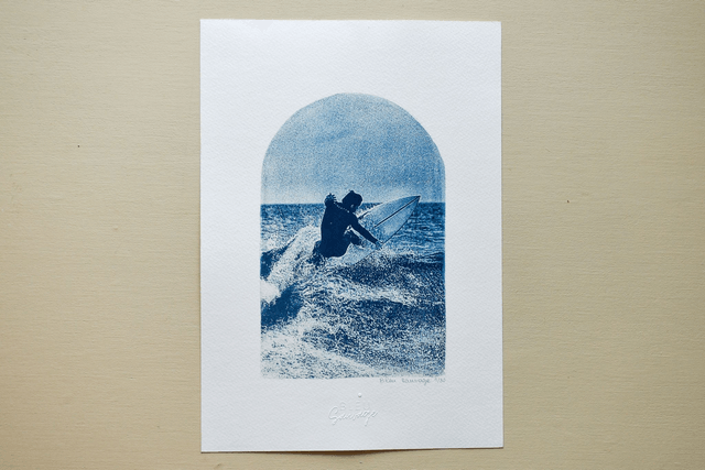 Affiche cyanotype photo de surf - L'élévation, Cap Fréhel