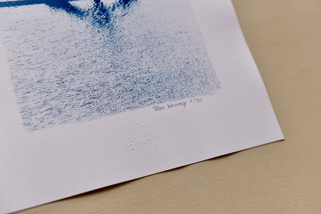 Affiche cyanotype photo de Bretagne - La piscine, Saint-Malo 