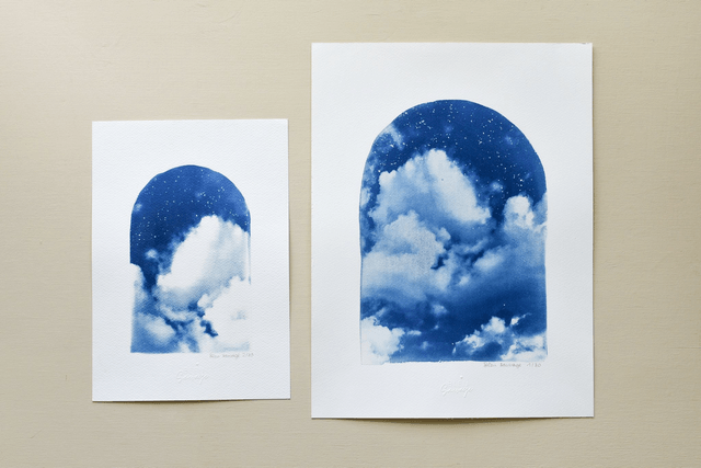 Affiche cyanotype photo du ciel - Ciel onirique