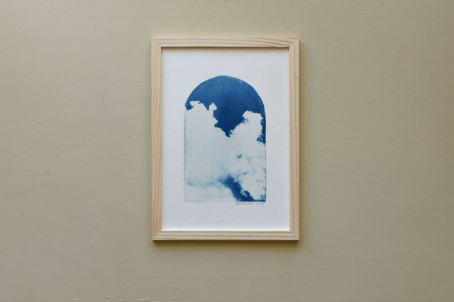 Affiche cyanotype photo du ciel - Lévitation
