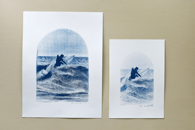 Affiche cyanotype photo de surf - L'élévation, Cap Fréhel
