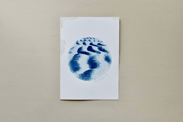Affiche cyanotype photo de la mer - Dune, Le dossen