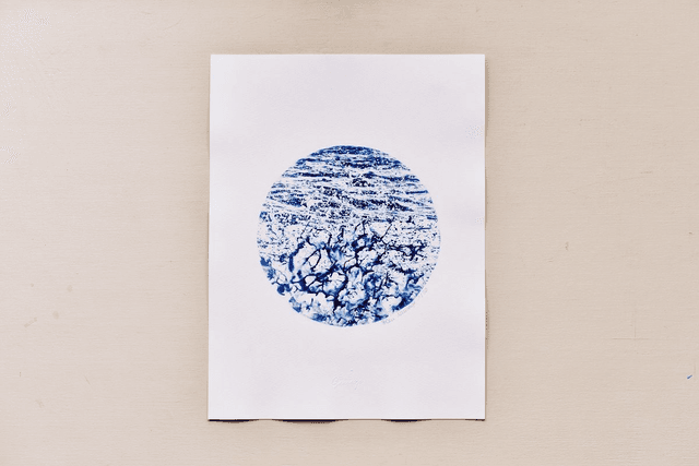 Affiche cyanotype photo de la mer - Cosmogonie, Saint-Malo 