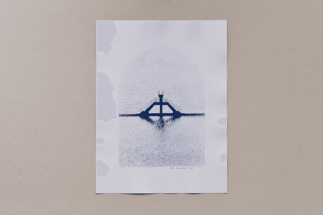 Affiche cyanotype photo de Bretagne - La piscine, Saint-Malo 